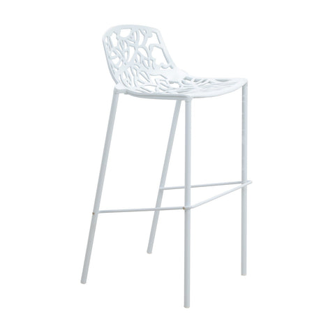 Devon Aluminum Indoor Outdoor Bar Stool with Powder Coated Frame and Footrest