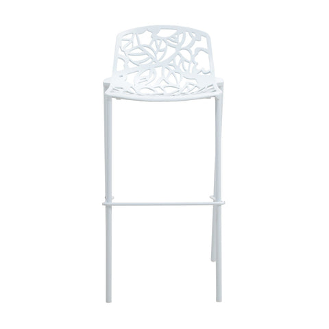 Devon Aluminum Indoor Outdoor Bar Stool with Powder Coated Frame and Footrest