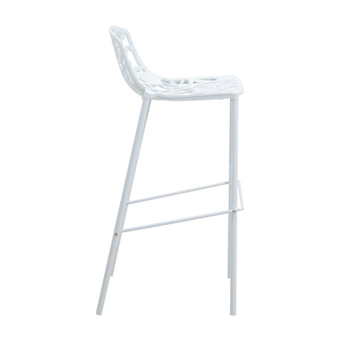 Devon Aluminum Indoor Outdoor Bar Stool with Powder Coated Frame and Footrest