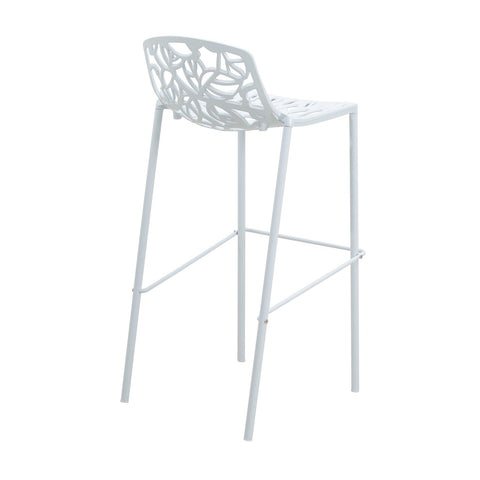 Devon Aluminum Indoor Outdoor Bar Stool with Powder Coated Frame and Footrest