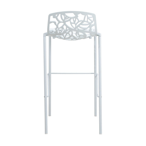 Devon Aluminum Indoor Outdoor Bar Stool with Powder Coated Frame and Footrest