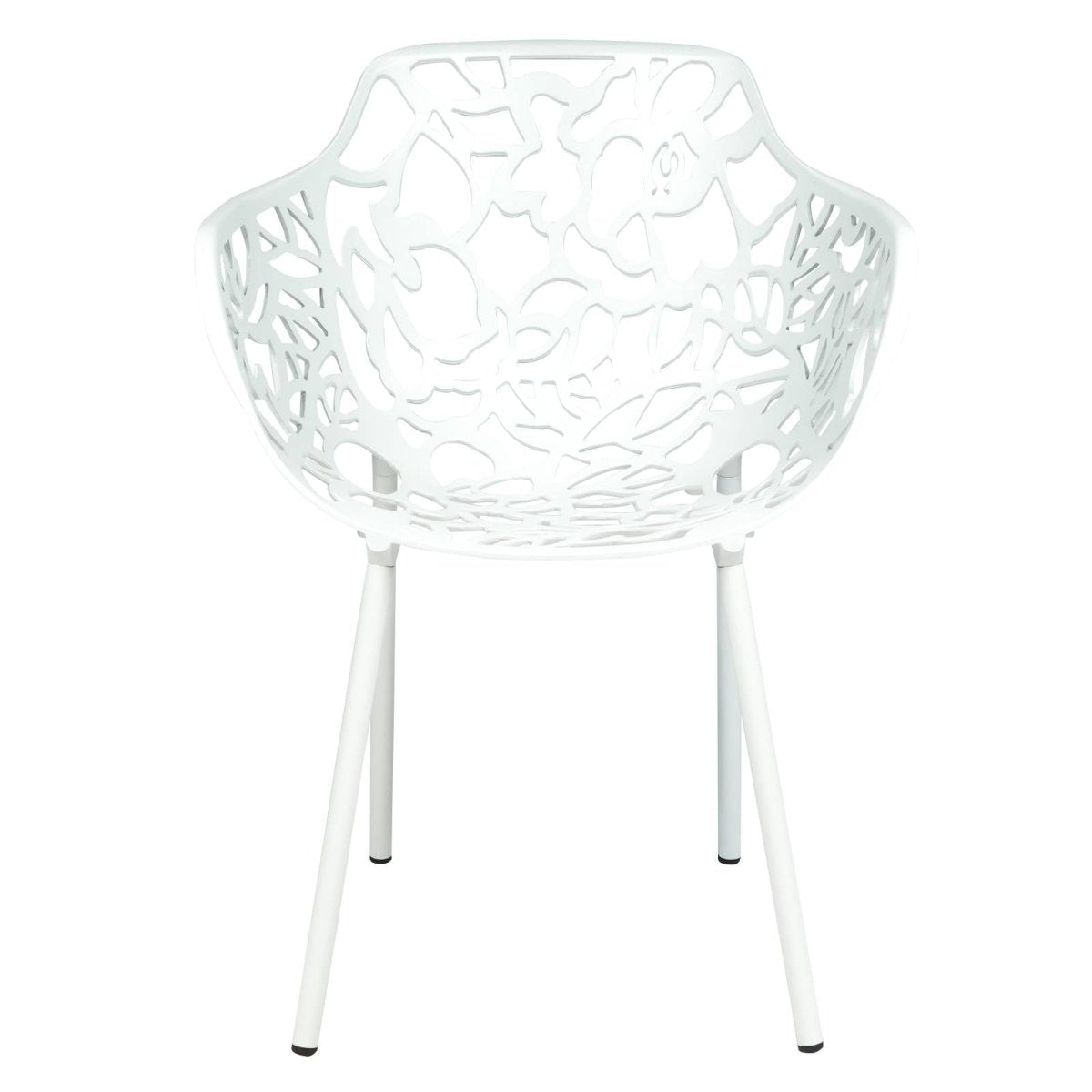 Devon 3 - Piece Patio Dining Set: Aluminum Table with Glass Top & 2 Flower Arm Chairs