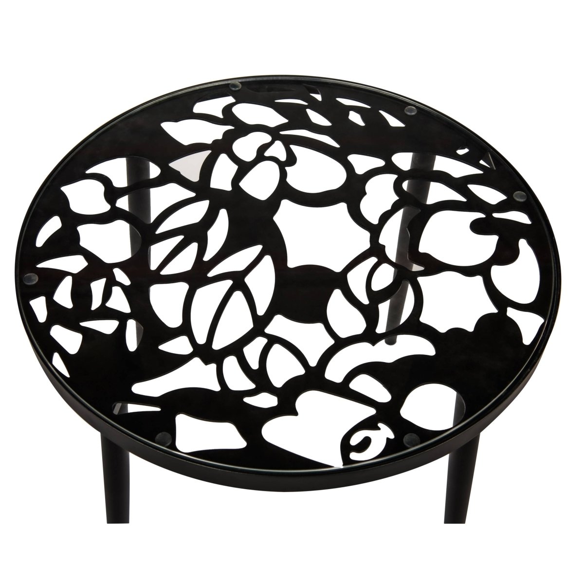 Devon 3 - Piece Patio Dining Set: Aluminum Table with Glass Top & 2 Flower Arm Chairs