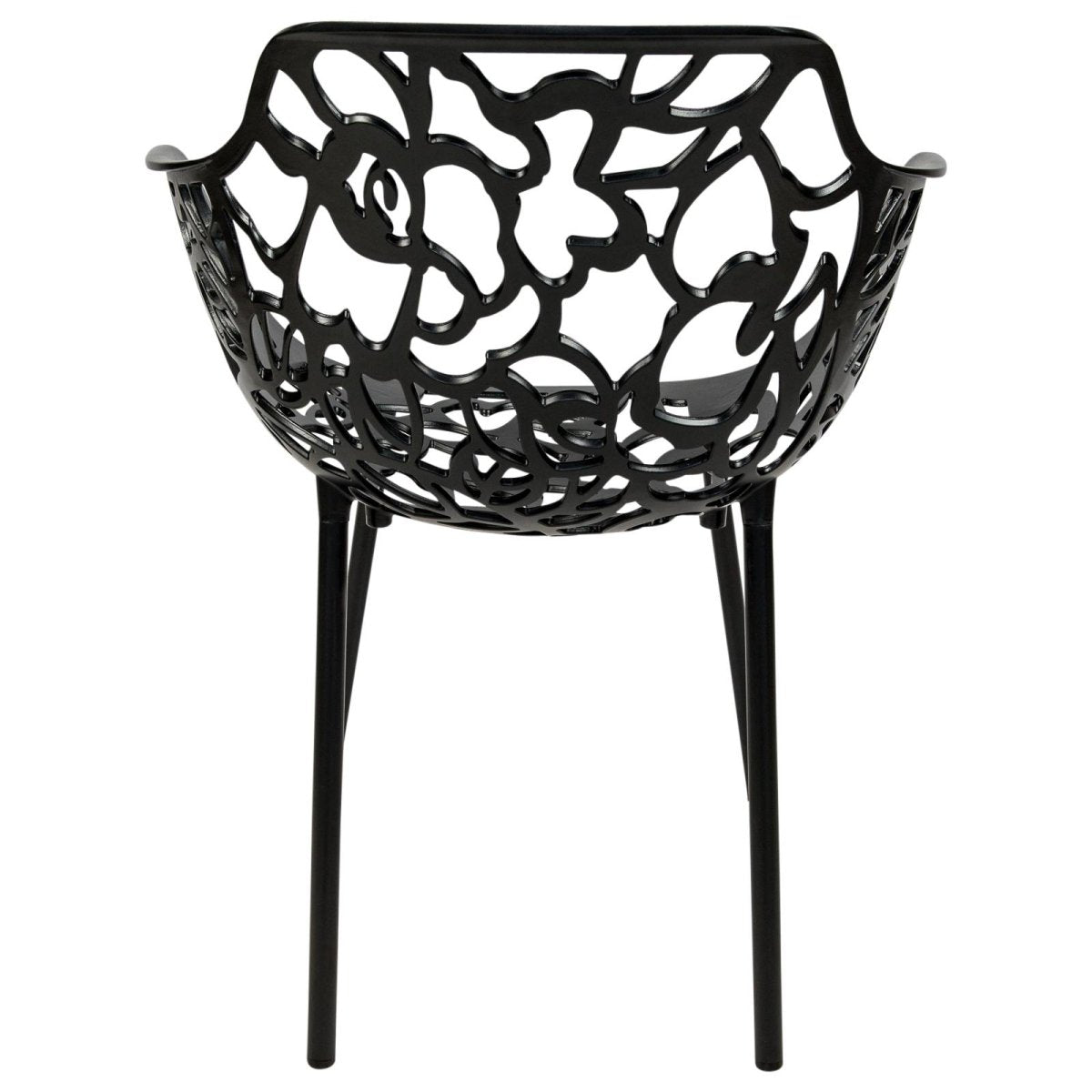 Devon 3 - Piece Patio Dining Set: Aluminum Table with Glass Top & 2 Flower Arm Chairs