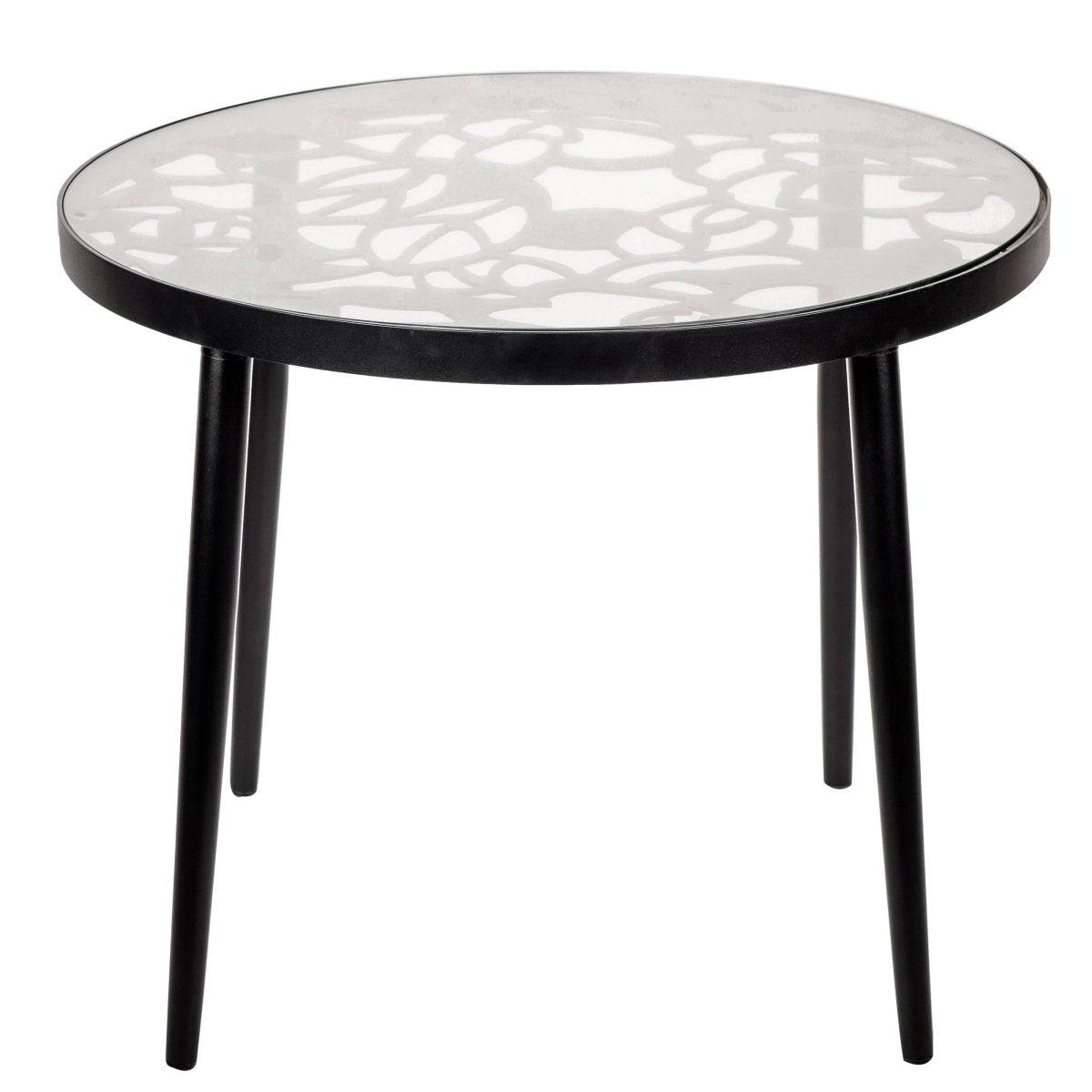 Devon 3 - Piece Patio Dining Set: Aluminum Table with Glass Top & 2 Flower Arm Chairs