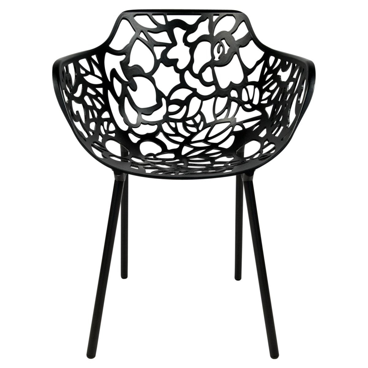 Devon 3 - Piece Patio Dining Set: Aluminum Table with Glass Top & 2 Flower Arm Chairs