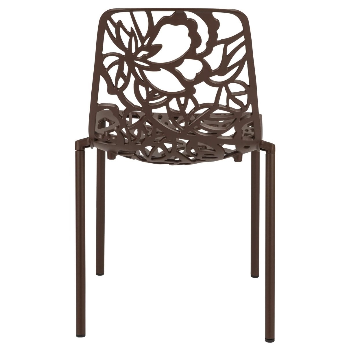 Devon 3 - Piece Patio Dining Set: Aluminum Table with Glass Top & 2 Stackable Flower Chairs