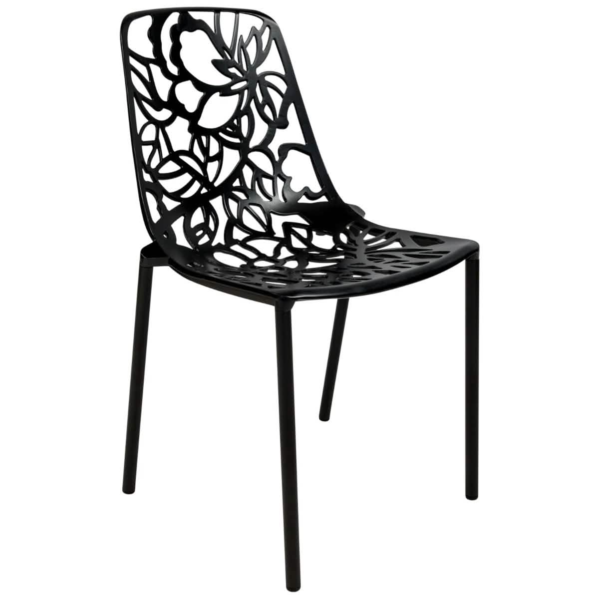 Devon 3 - Piece Patio Dining Set: Aluminum Table with Glass Top & 2 Stackable Flower Chairs