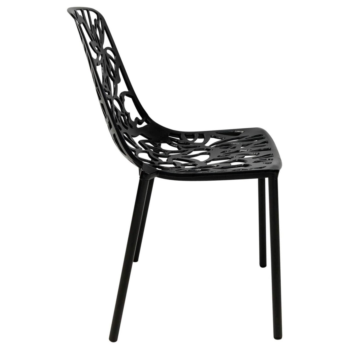 Devon 3 - Piece Patio Dining Set: Aluminum Table with Glass Top & 2 Stackable Flower Chairs