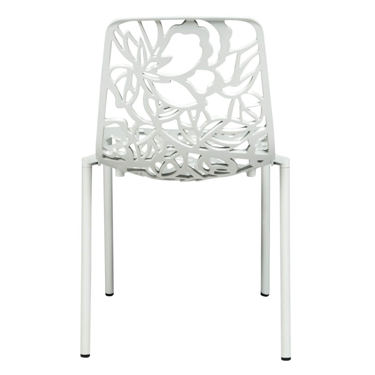 Devon 3 - Piece Patio Dining Set: Aluminum Table with Glass Top & 2 Stackable Flower Chairs