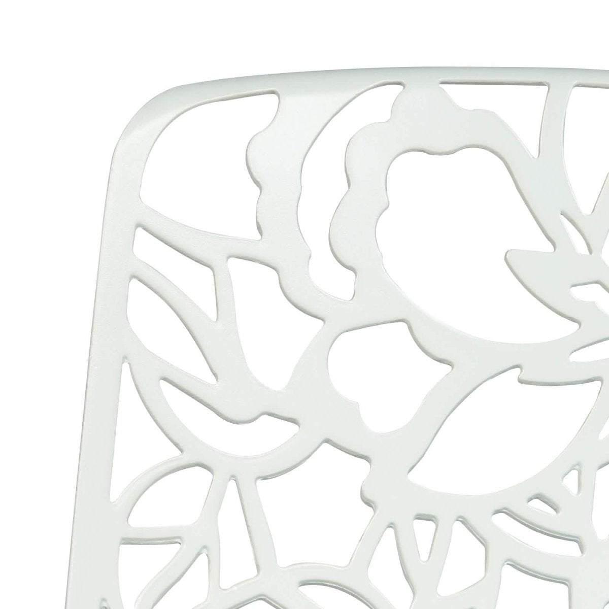 Devon 3 - Piece Patio Dining Set: Aluminum Table with Glass Top & 2 Stackable Flower Chairs
