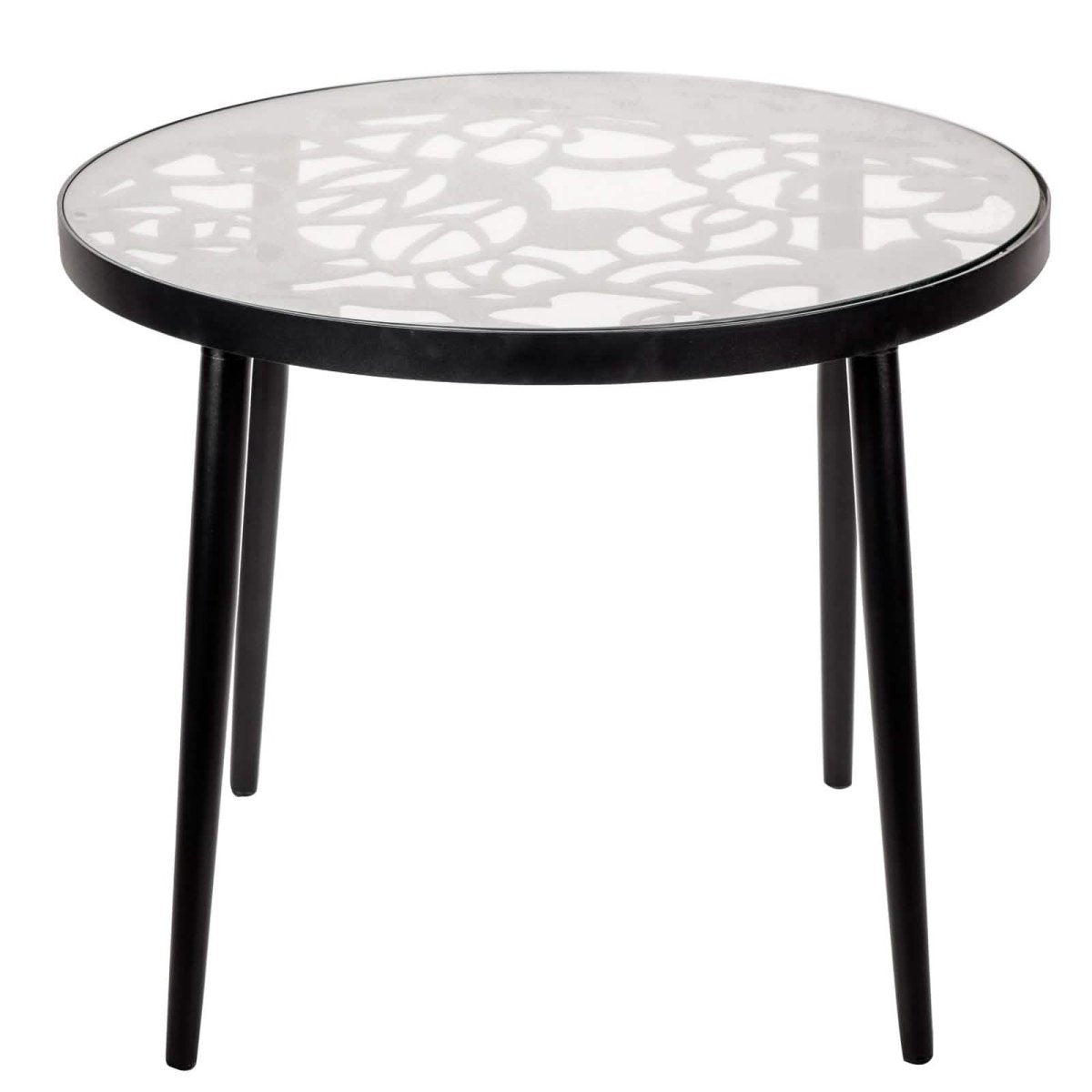 Devon 3 - Piece Patio Dining Set: Aluminum Table with Glass Top & 2 Stackable Flower Chairs