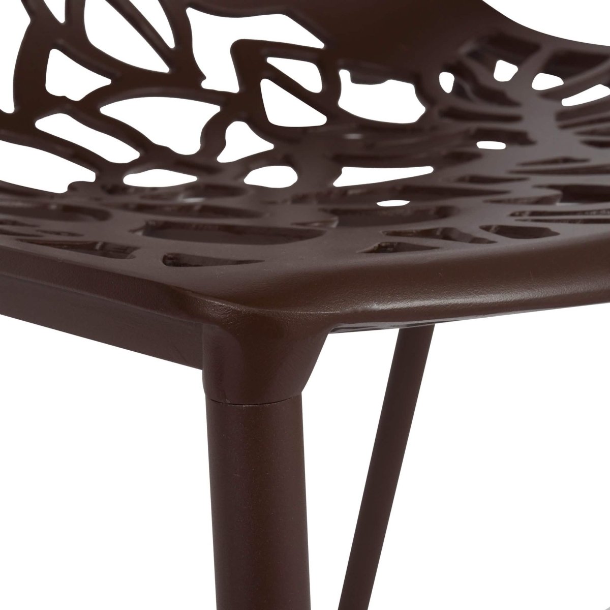 Devon 3 - Piece Patio Dining Set: Aluminum Table with Glass Top & 2 Stackable Flower Chairs