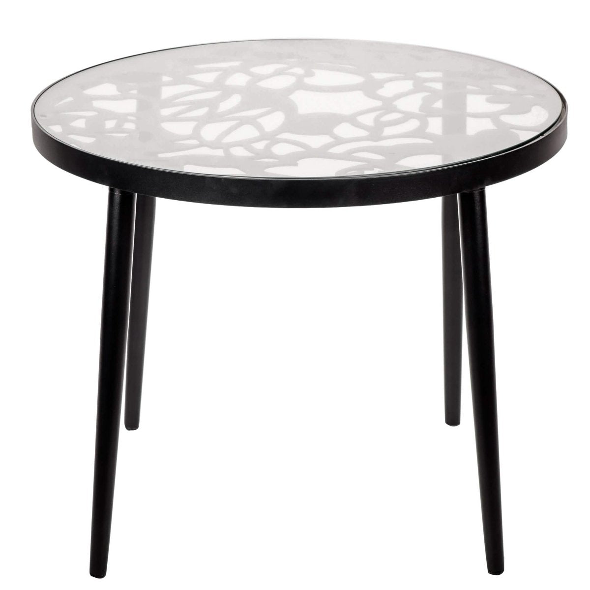 Devon 3 - Piece Patio Dining Set: Aluminum Table with Glass Top & 2 Stackable Flower Chairs