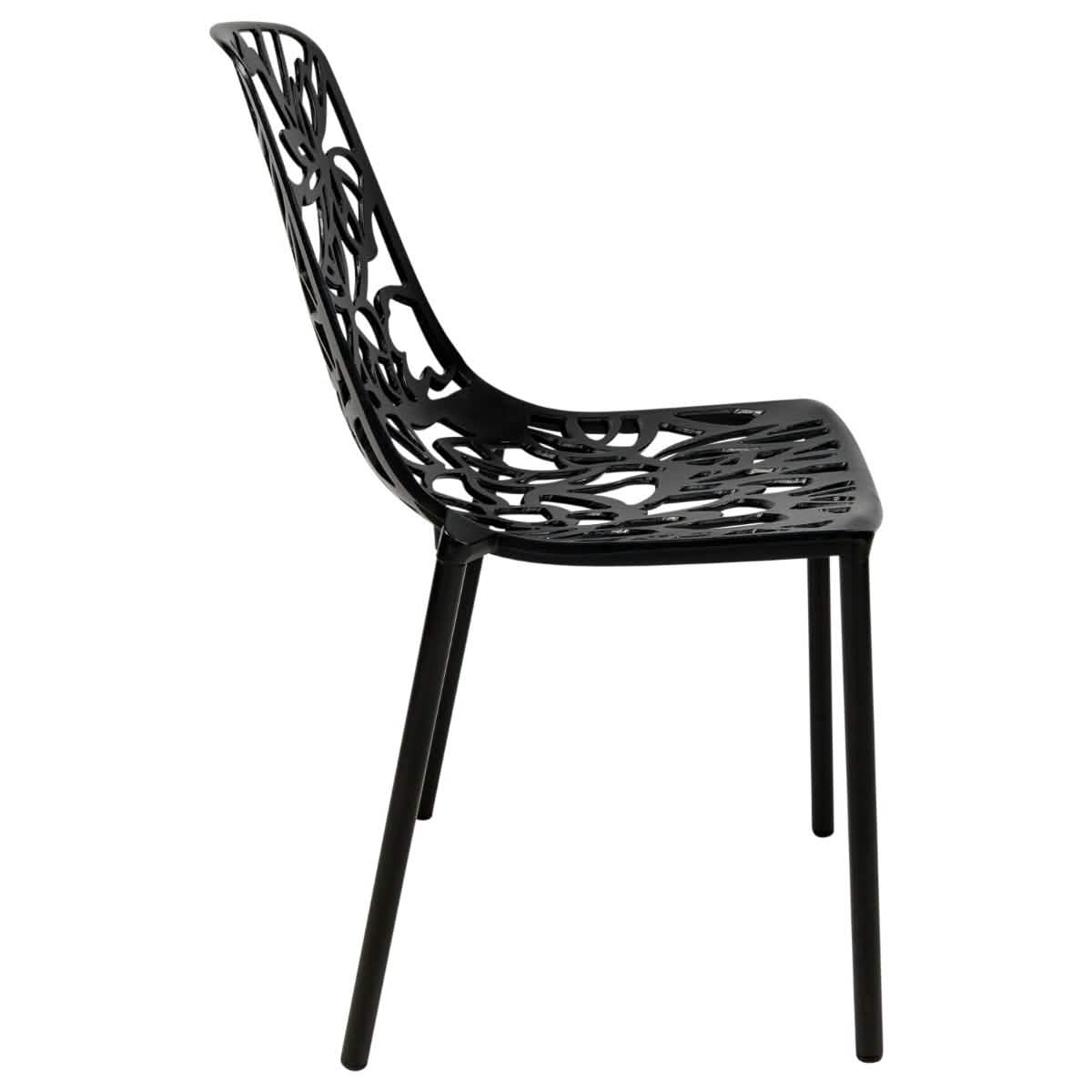 Devon 3 - Piece Patio Dining Set: Aluminum Table with Glass Top & 2 Stackable Flower Chairs