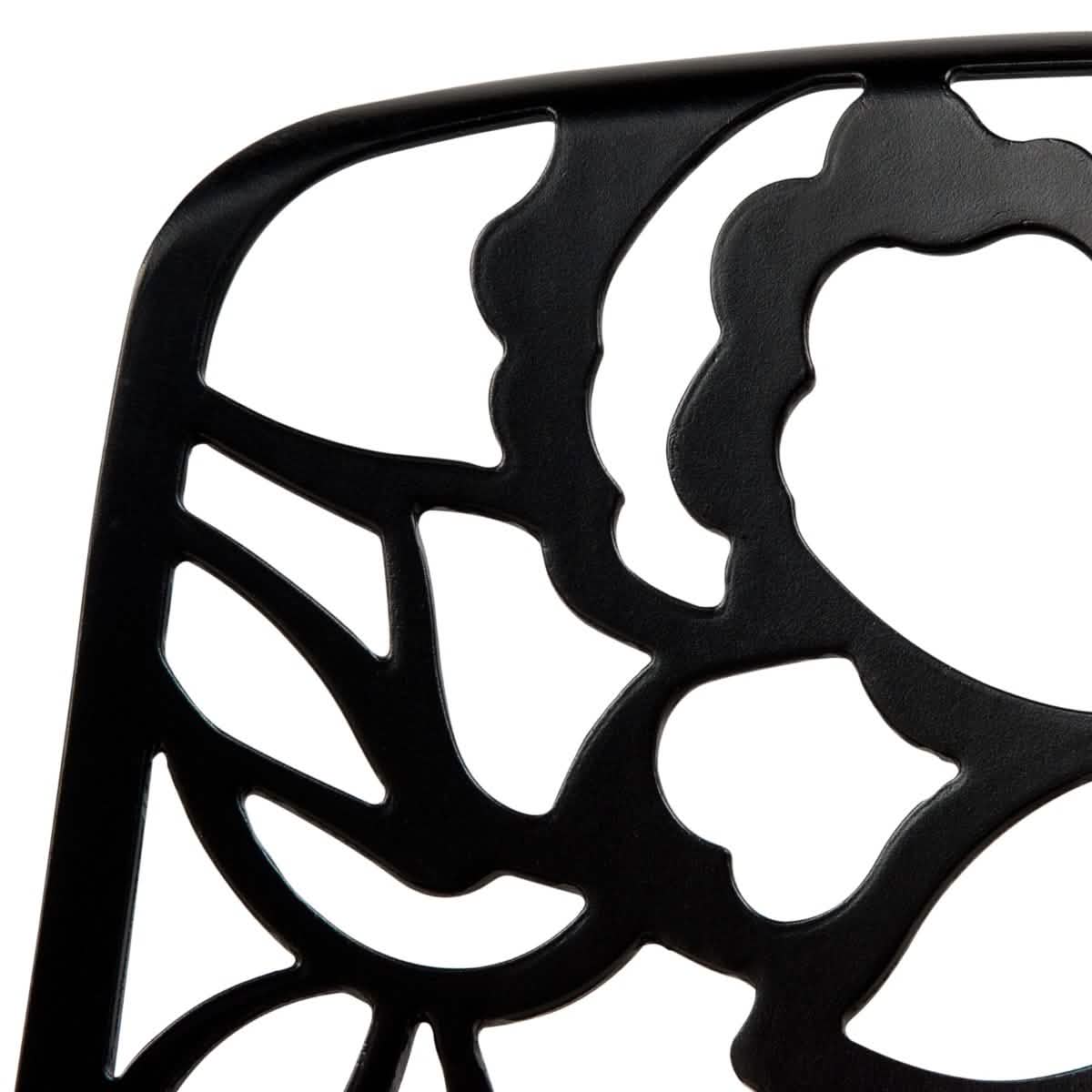 Devon 3 - Piece Patio Dining Set: Aluminum Table with Glass Top & 2 Stackable Flower Chairs