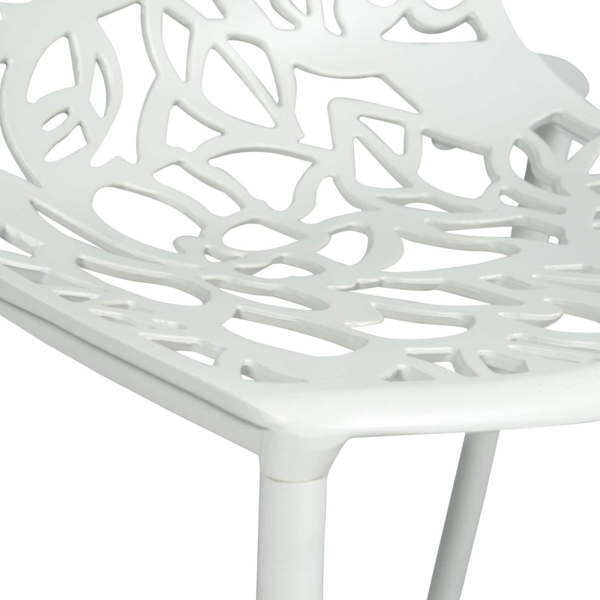 Devon 3 - Piece Patio Dining Set: Aluminum Table with Glass Top & 2 Stackable Flower Chairs