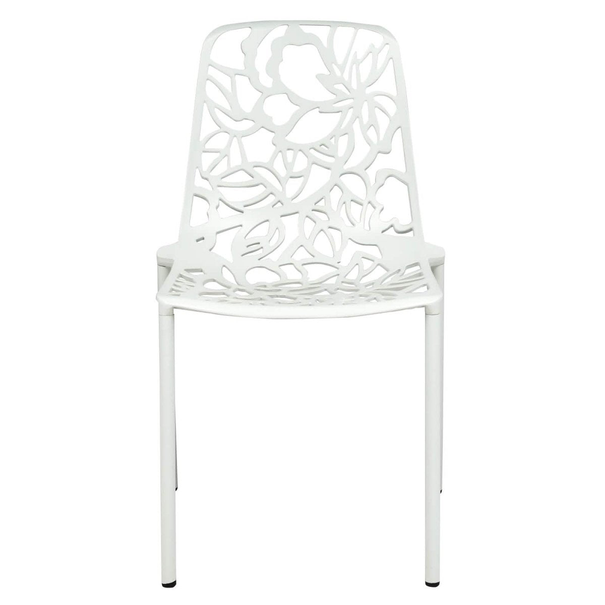Devon 3 - Piece Patio Dining Set: Aluminum Table with Glass Top & 2 Stackable Flower Chairs