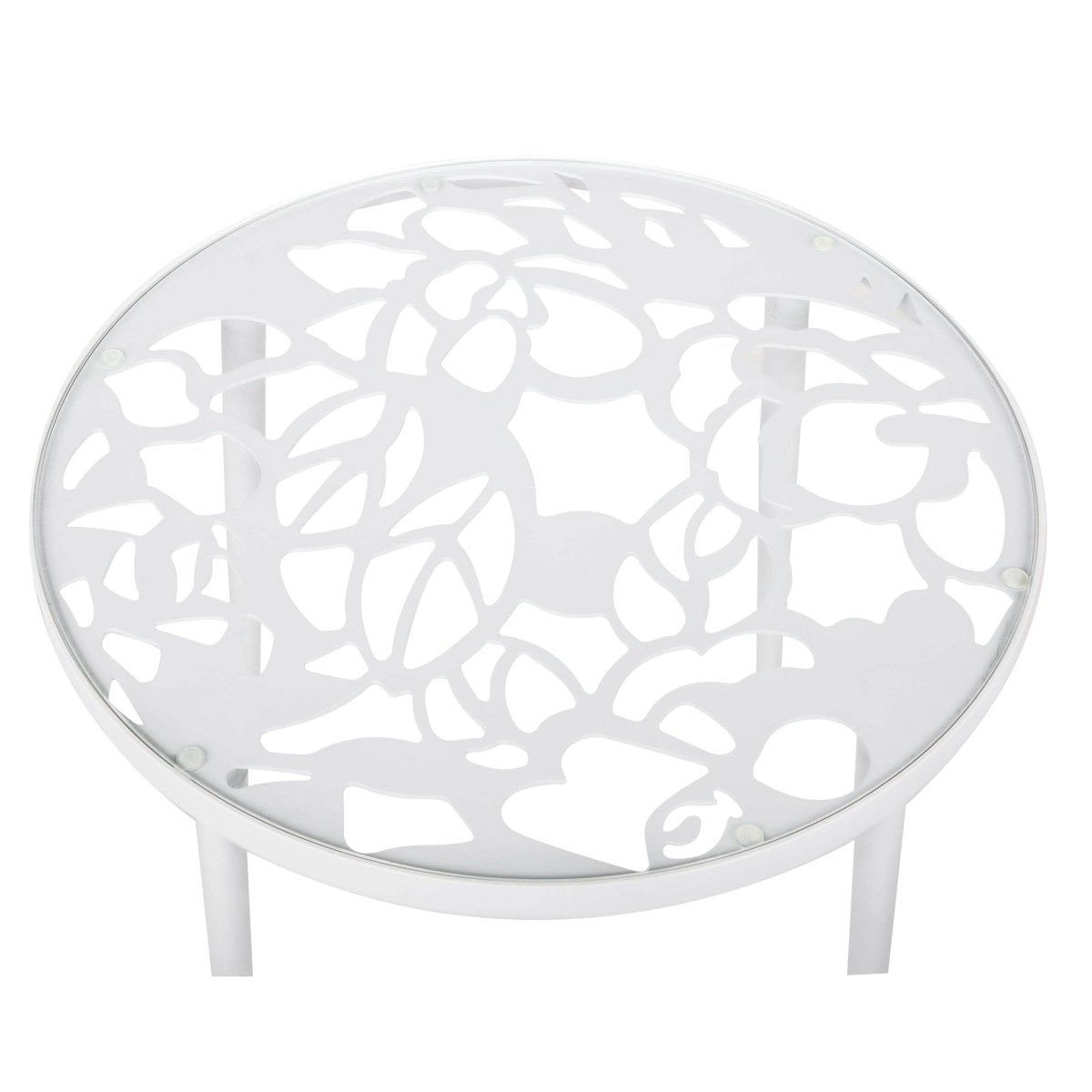 Devon Tree Design Glass Top Aluminum Base Indoor Outdoor Bistro Dining Table