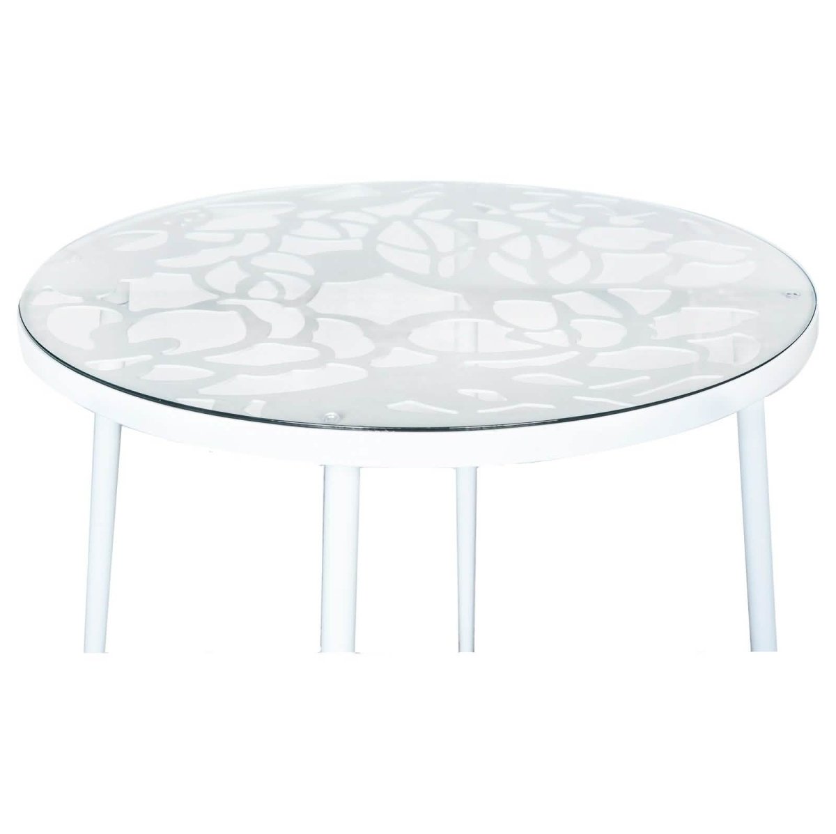 Devon Tree Design Glass Top Aluminum Base Indoor Outdoor Bistro Dining Table