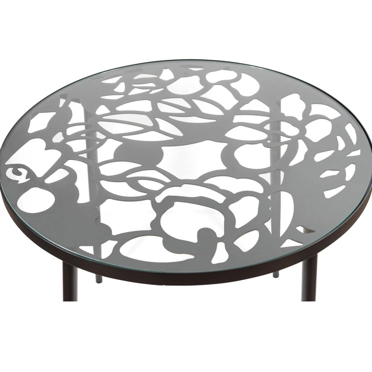 Devon Tree Design Glass Top Aluminum Base Indoor Outdoor Bistro Dining Table
