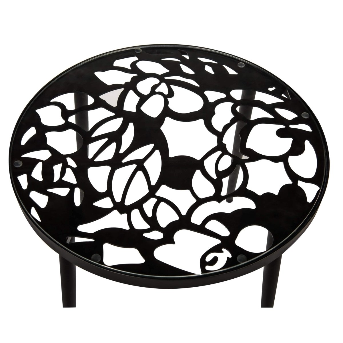 Devon Tree Design Glass Top Aluminum Base Indoor Outdoor Bistro Dining Table