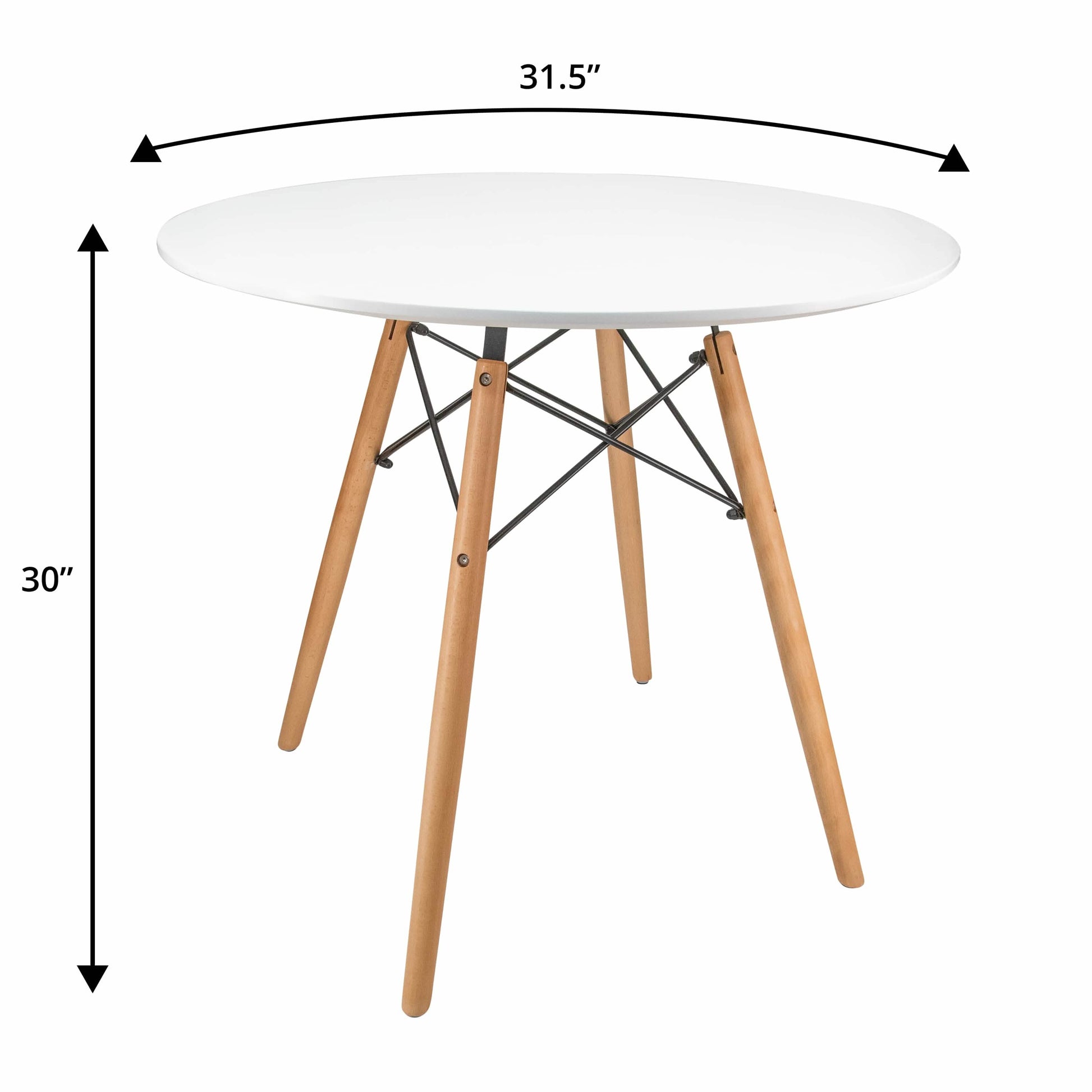 Dover 3 - Piece Dining Set with Round White MDF Top Bistro Table and 2 Plastic Chairs