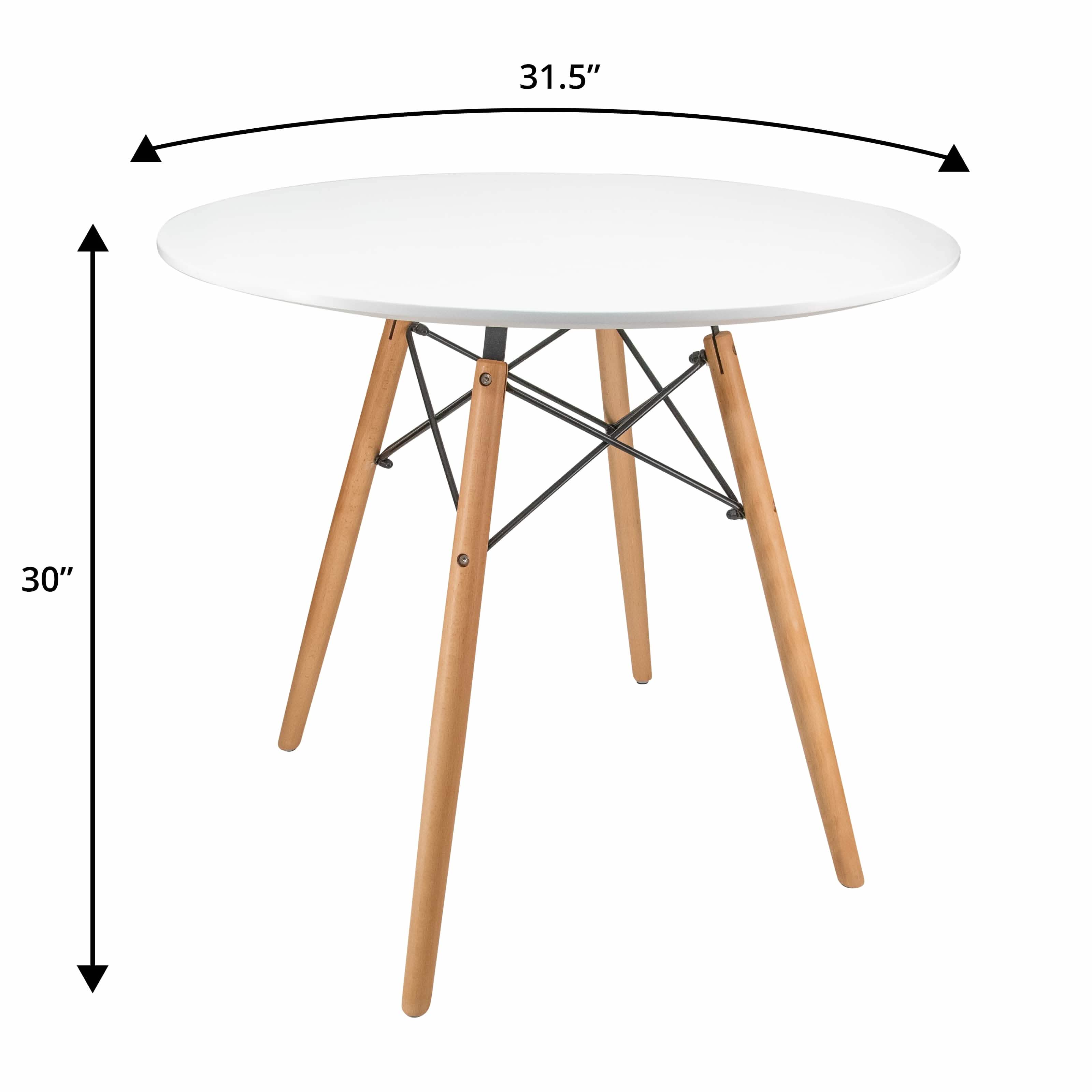 Dover 3 - Piece Dining Set with Round White MDF Top Bistro Table and 2 Plastic Chairs