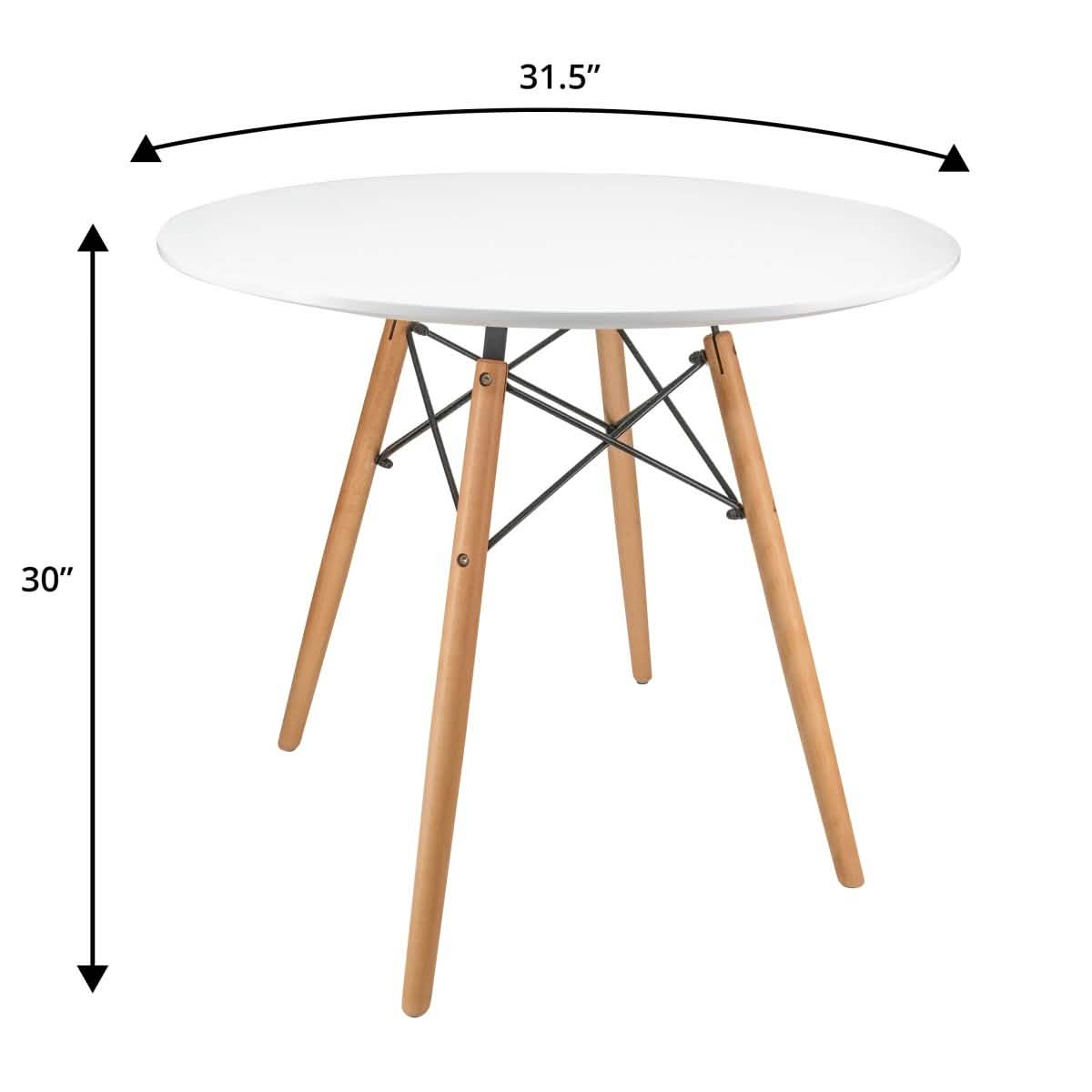 Dover 3 - Piece Dining Set with Round White MDF Top Bistro Table and 2 Plastic Chairs