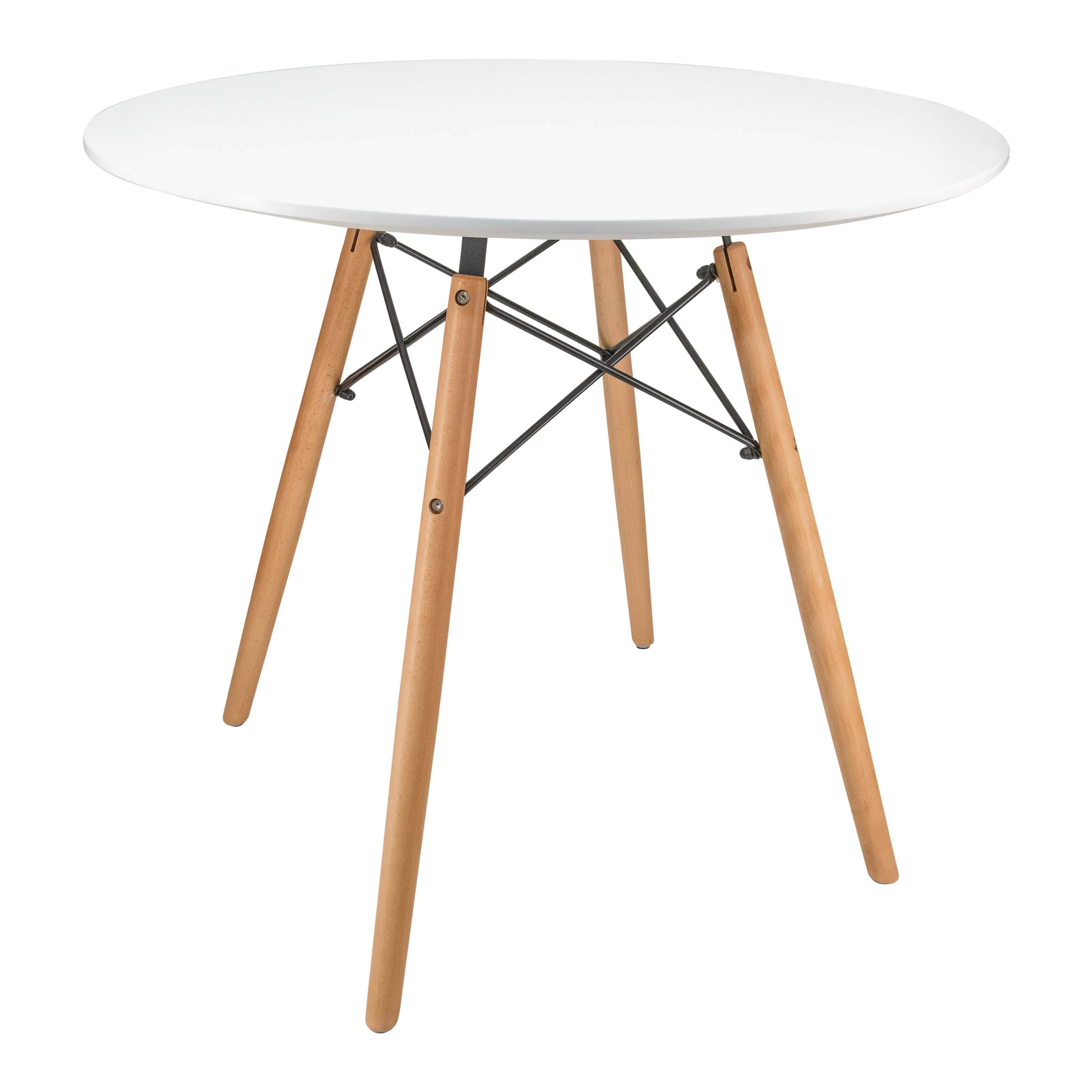 Dover 3 - Piece Dining Set with Round White MDF Top Bistro Table and 2 Plastic Chairs