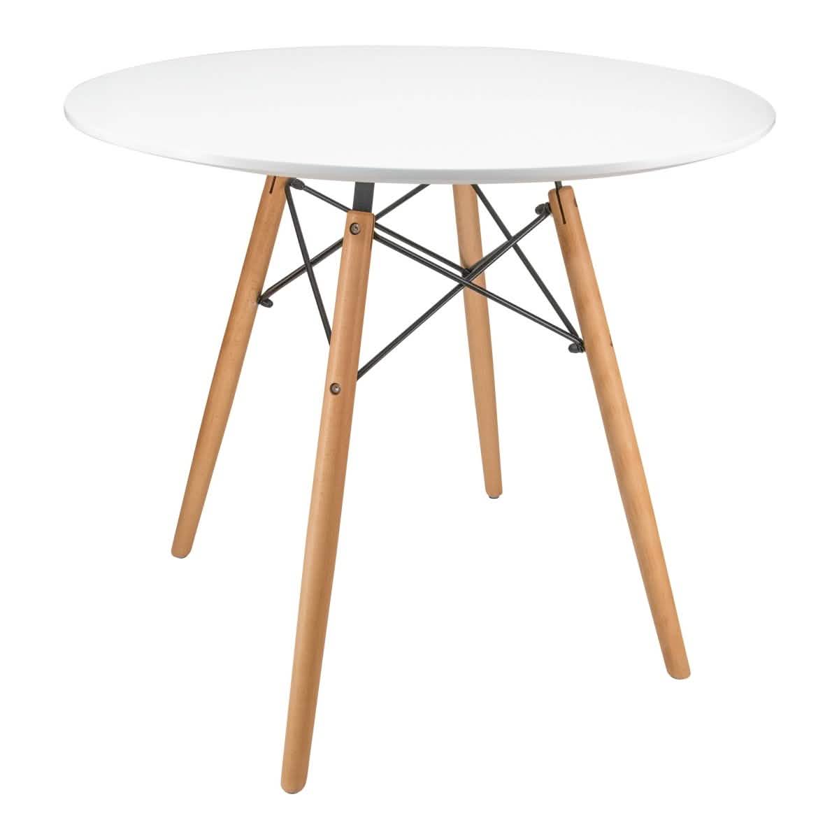 Dover 3 - Piece Dining Set with Round White MDF Top Bistro Table and 2 Plastic Chairs