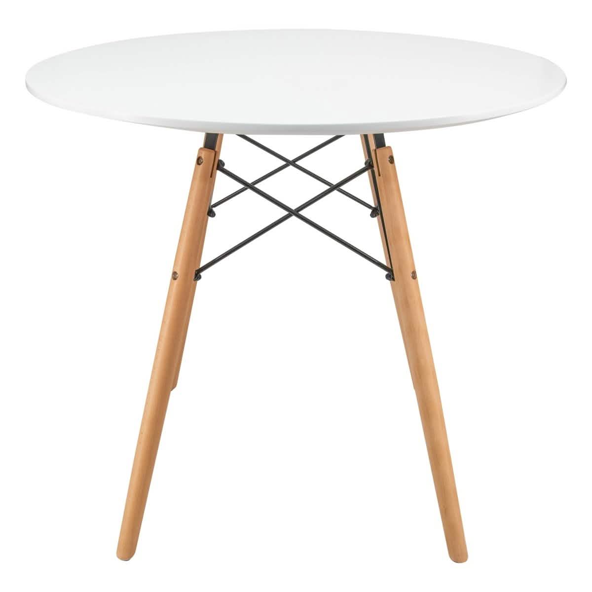 Dover 3 - Piece Dining Set with Round White MDF Top Bistro Table and 2 Plastic Chairs