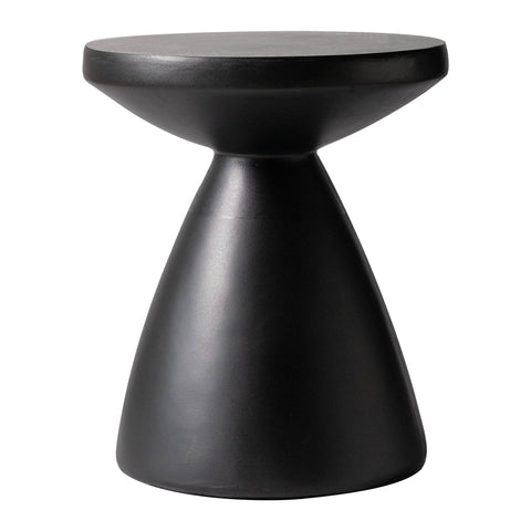 Dune Side Table Fiberstone Round Accent Table and Hourglass Pedestal Base