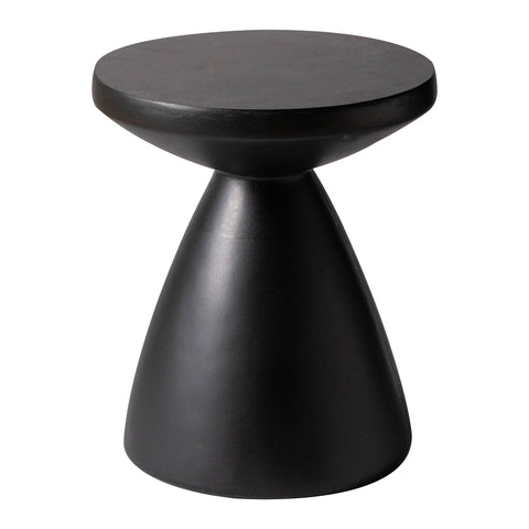 Dune Side Table Fiberstone Round Accent Table and Hourglass Pedestal Base