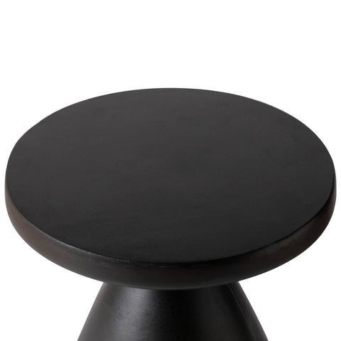 Dune Side Table Fiberstone Round Accent Table and Hourglass Pedestal Base