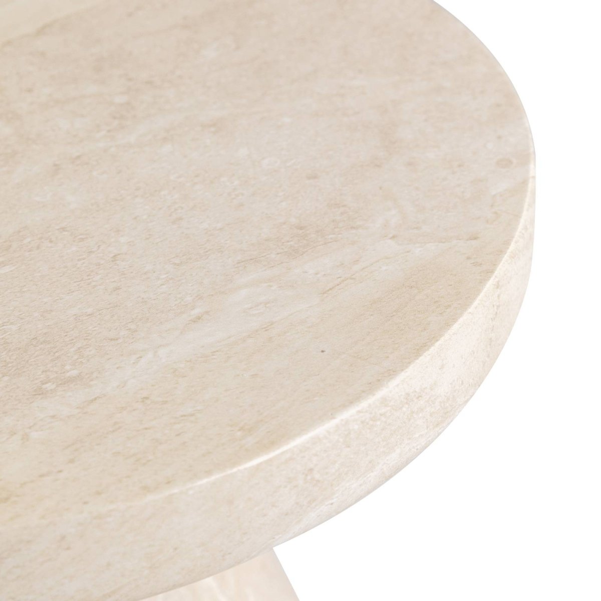 Dune Side Table Fiberstone Round Accent Table and Hourglass Pedestal Base