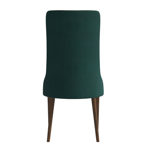 Elm Dining Chair with a Leather/Velvet Seat and a Two-Tone Color Design Backrest in Ash Wood