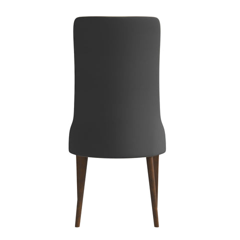 Elm Dining Chair with a Leather/Velvet Seat and a Two-Tone Color Design Backrest in Ash Wood