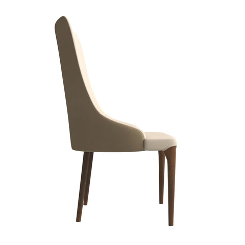 Elm Dining Chair with a Leather/Velvet Seat and a Two-Tone Color Design Backrest in Ash Wood