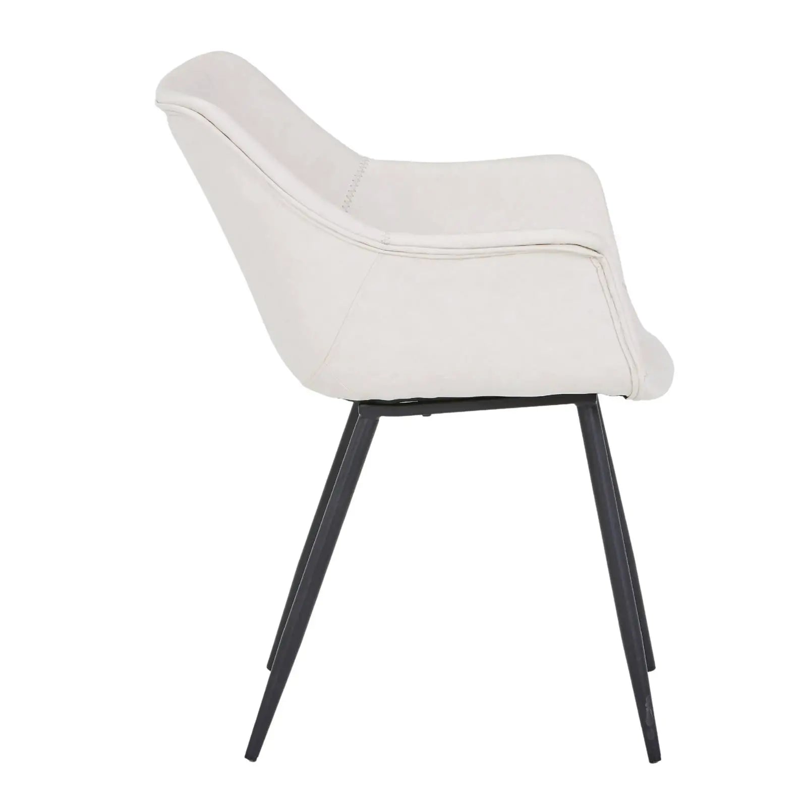 Markley Leather Dining Chair with Powder-Coated Iron Legs
