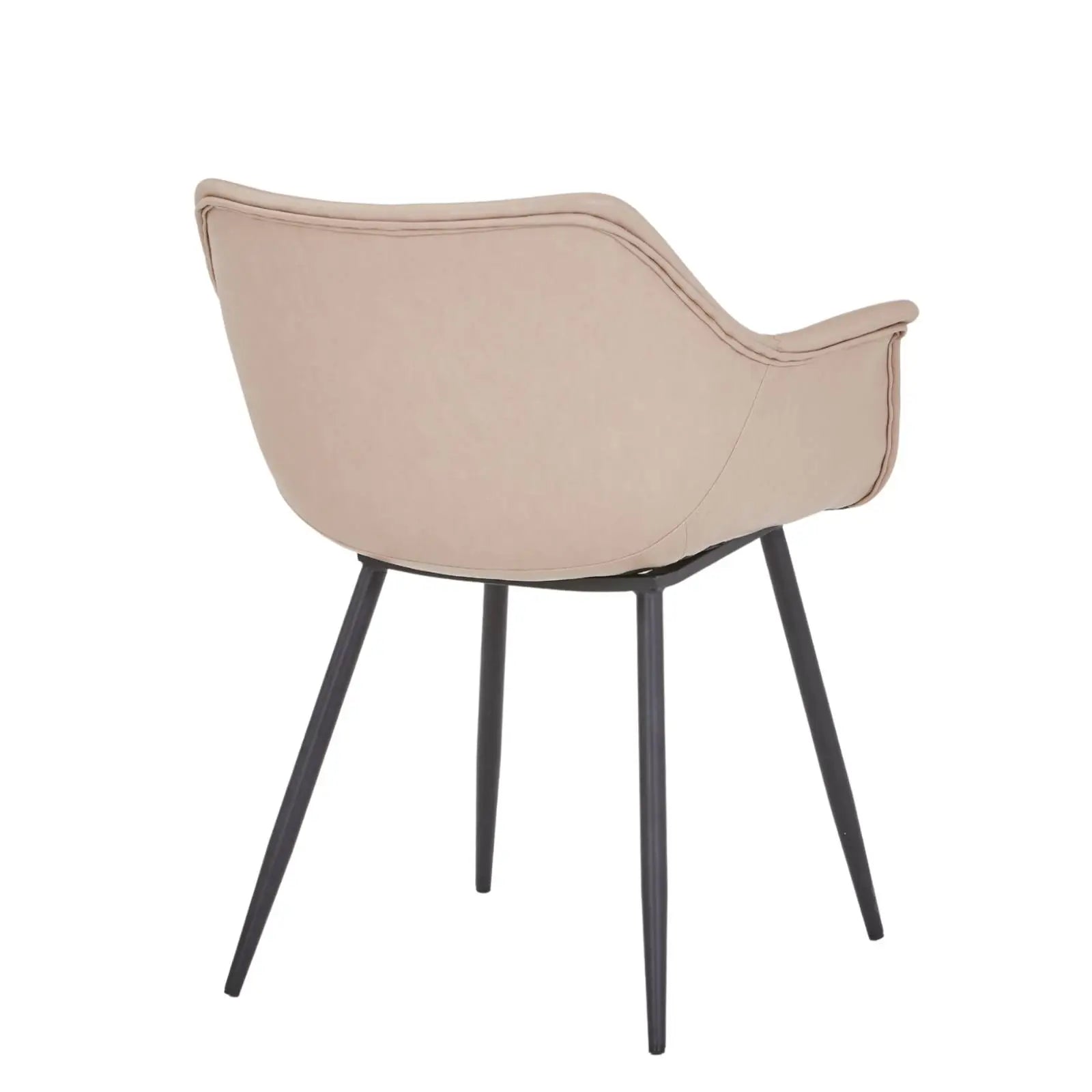 Markley Leather Dining Chair with Powder-Coated Iron Legs