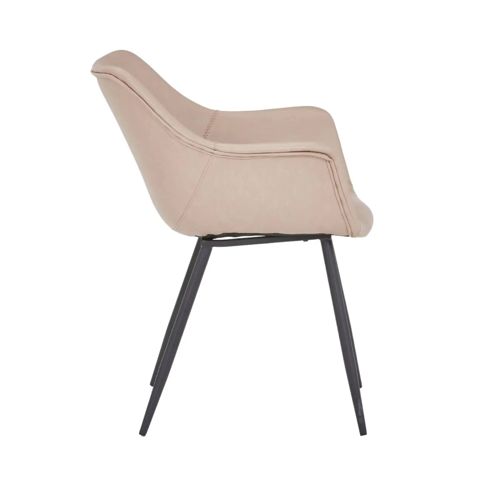 Markley Leather Dining Chair with Powder-Coated Iron Legs