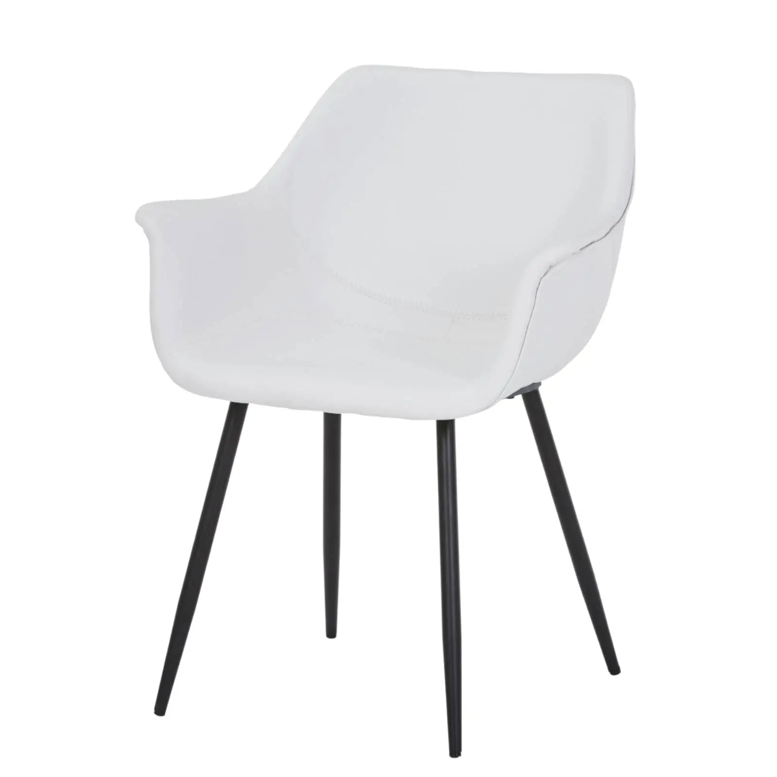 Markley Leather Dining Chair with Powder-Coated Iron Legs