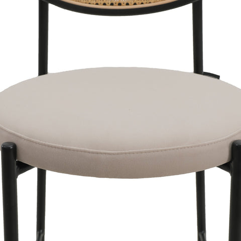 Euston Wicker Bar Stool with Black Powder Coated Steel Frame and Footrest