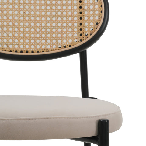 Euston Wicker Bar Stool with Black Powder Coated Steel Frame and Footrest