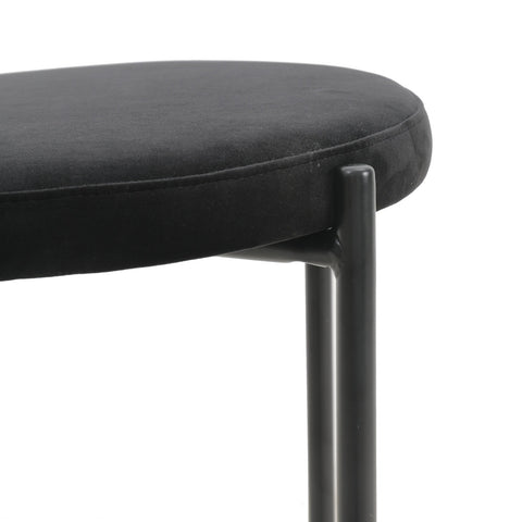 Euston Wicker Bar Stool with Black Powder Coated Steel Frame and Footrest