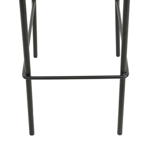 Euston Wicker Bar Stool with Black Powder Coated Steel Frame and Footrest