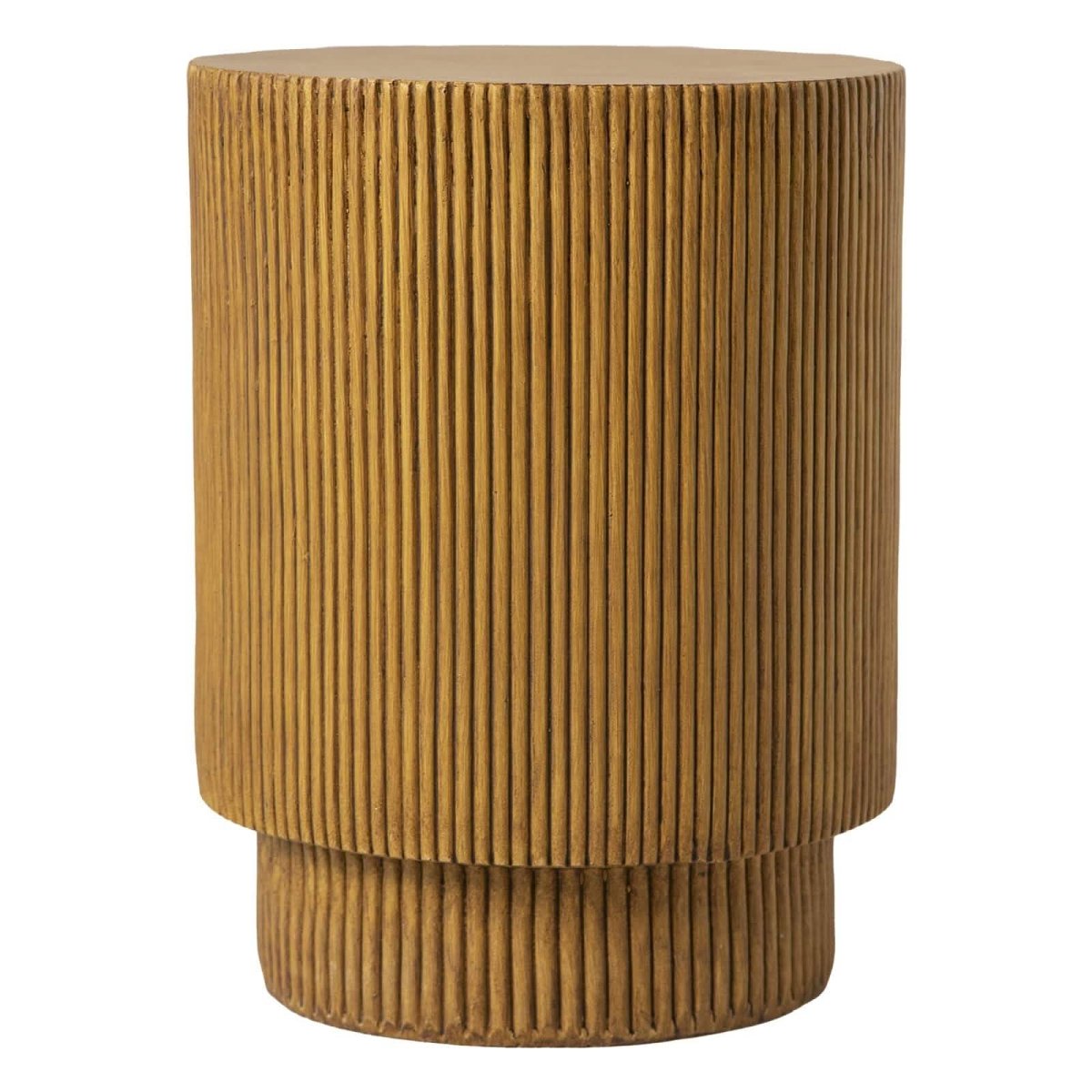 Eden Series Side Table in Fiberstone Round Accent Table for Home, Living Room, Indoor, and Outdoor