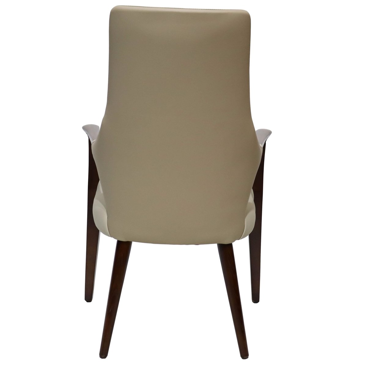 Elm Collection Modern Wooden Dining Arm Chair Upholstered Seat in Lather with Ash Wood Base Set of 4
