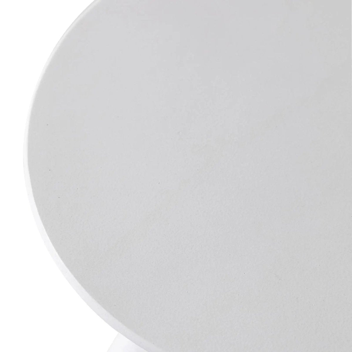 Elsie 18" Wide Circular Fiberstone Side Table with Powder - Coated Finish for Indoor/Outdoor Use